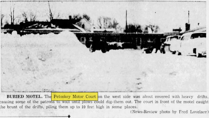 Petoskey Motel (Superior Motel, Petoskey Motor Court) - Mar 1956 Snowed In